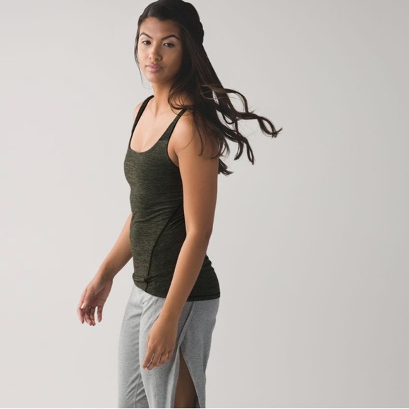 Lululemon Amala Tank Heathered Gator Green - Picture 2 of 11